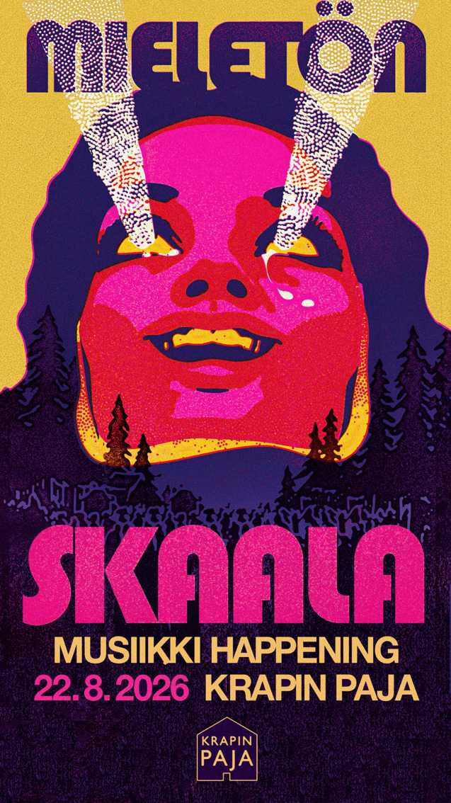 Mieletön skaala-musiikki häppening Krapin tapahtumapihalla elokuussa 2026